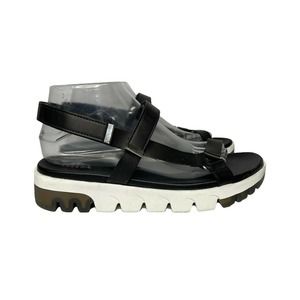 Womens Mia Luca Black White Sporty Chunky Platform Comfort Sandals Size 9.5